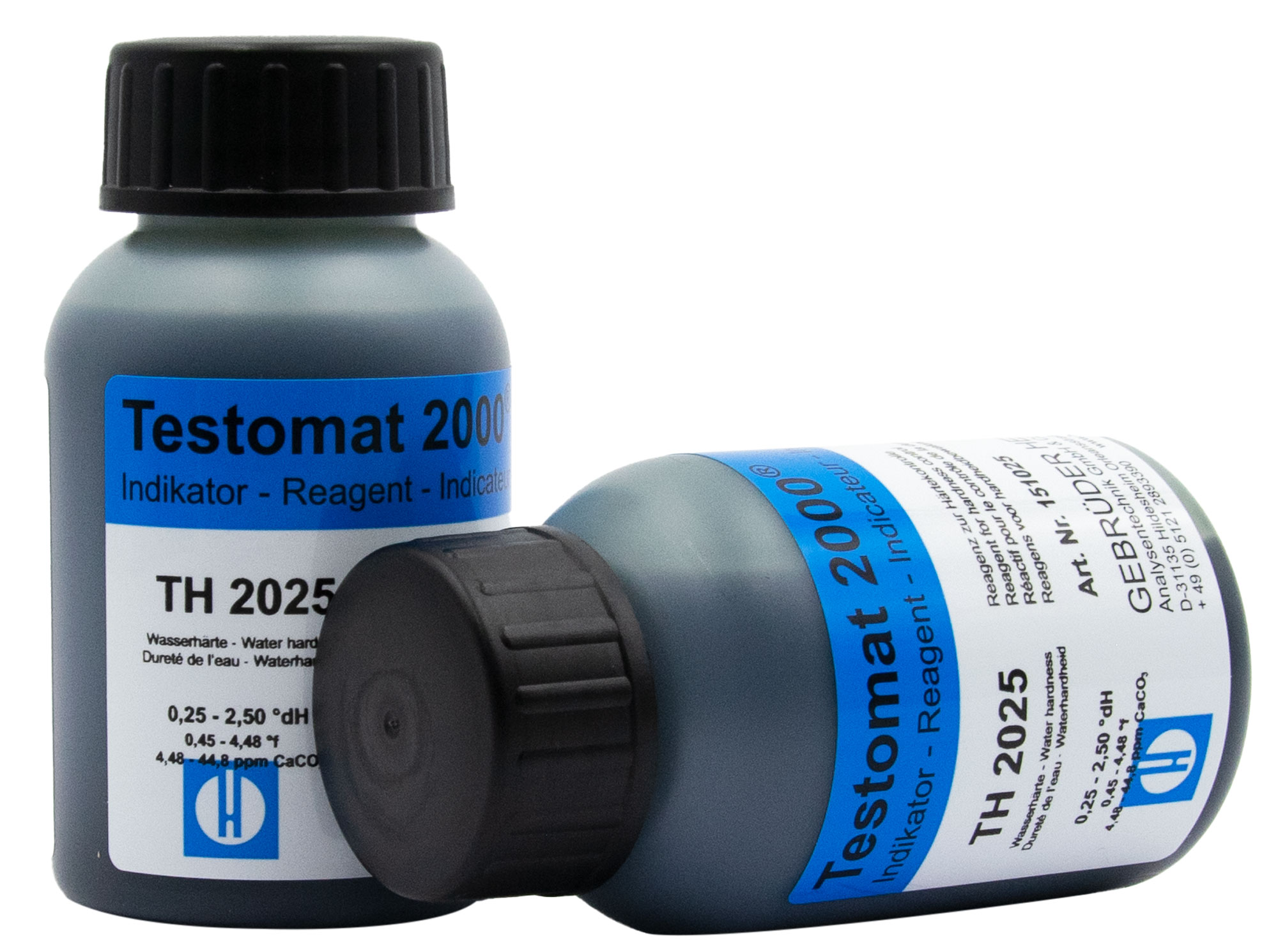 Testomat® Indikator TH2025, Produktinformationen sichtbar, Messflaschen für Wasserqualität