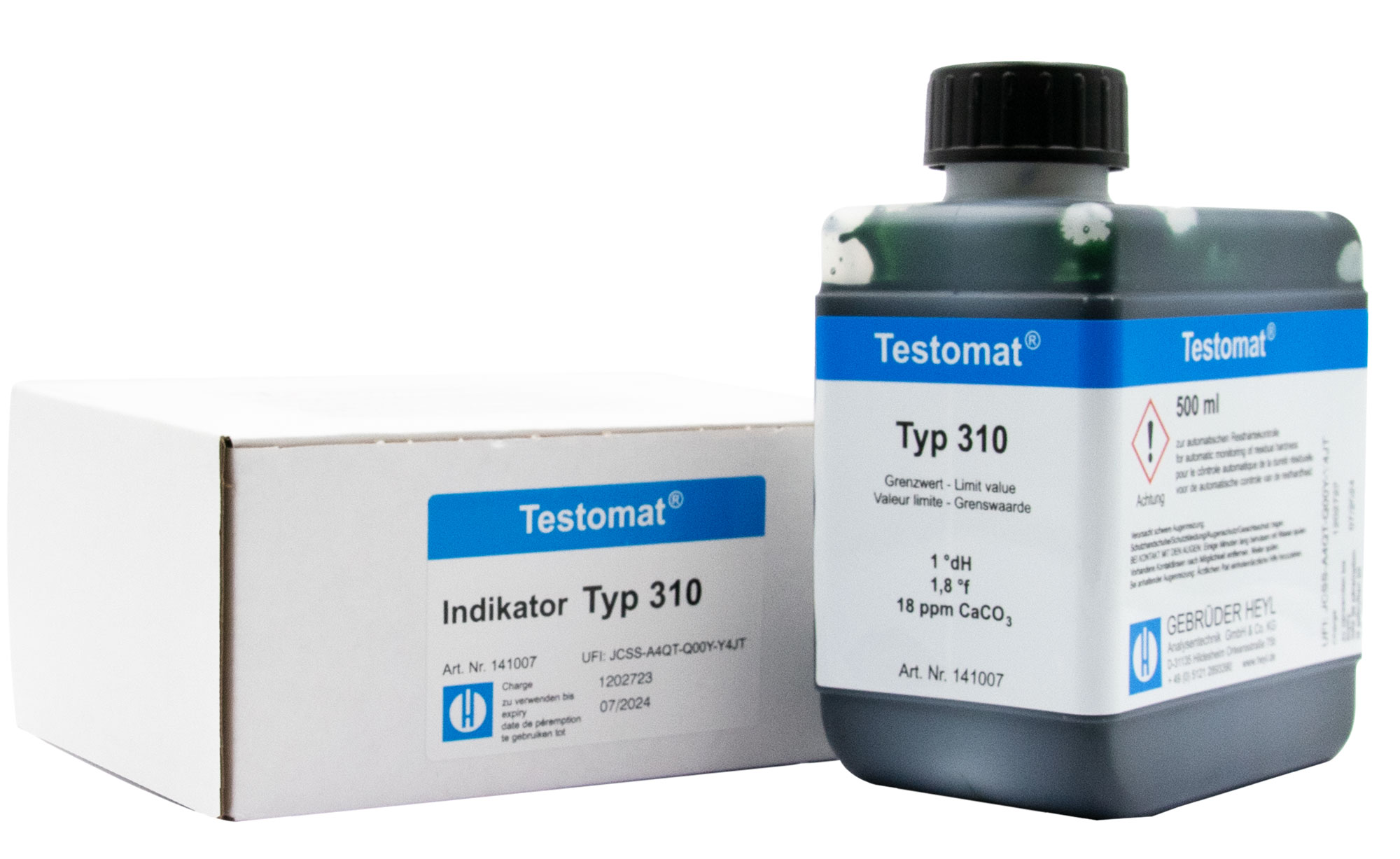 Testomat® 808 Indikator 310, 500 ml Flasche, Resthärte-Messung, Grenzwert 1,0 °dH