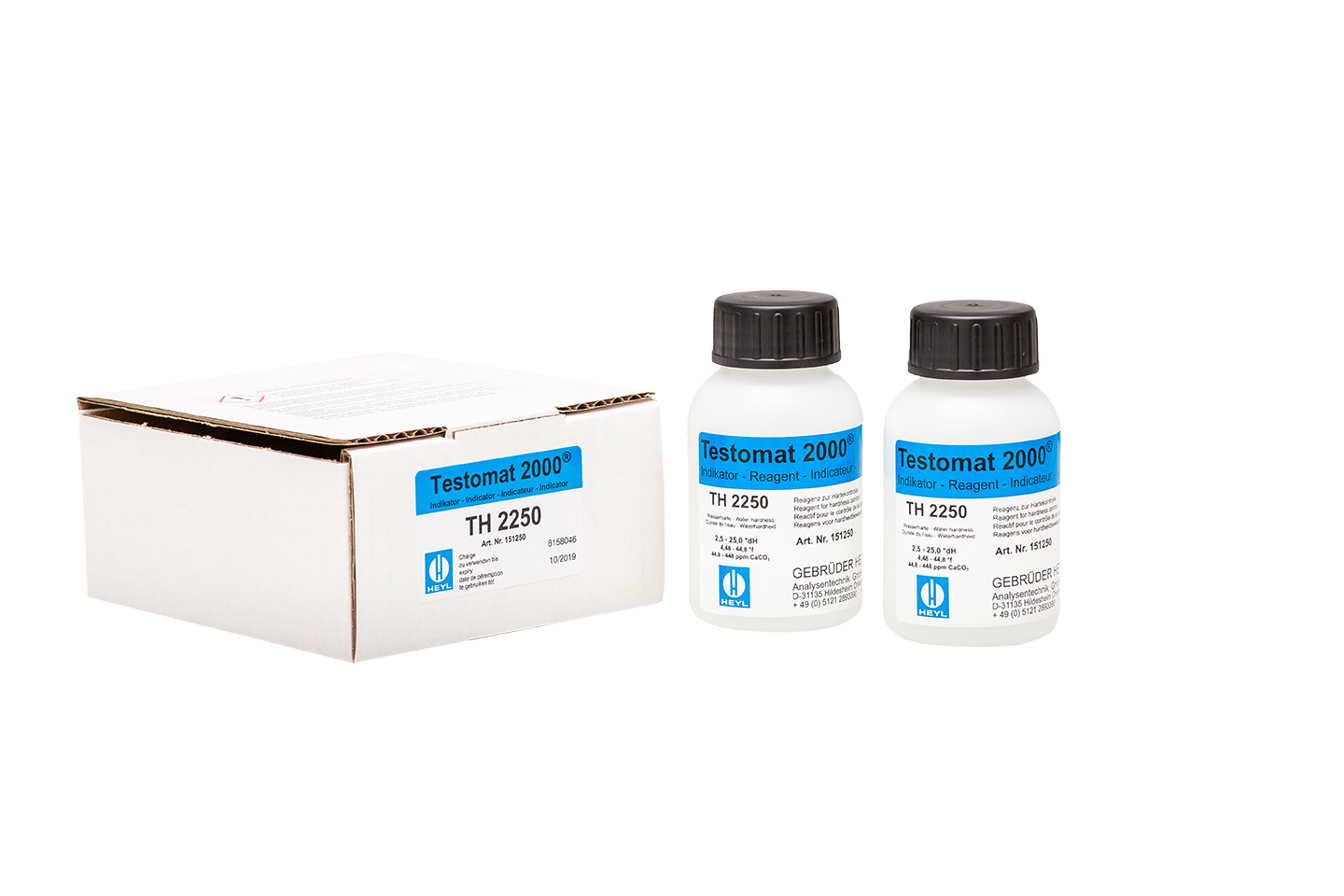 Testomat® Indikator TH2250, Doppelpack 2 x 100 ml, Grenzwert 2,50–25,00 °dH, Wasserqualitätstest