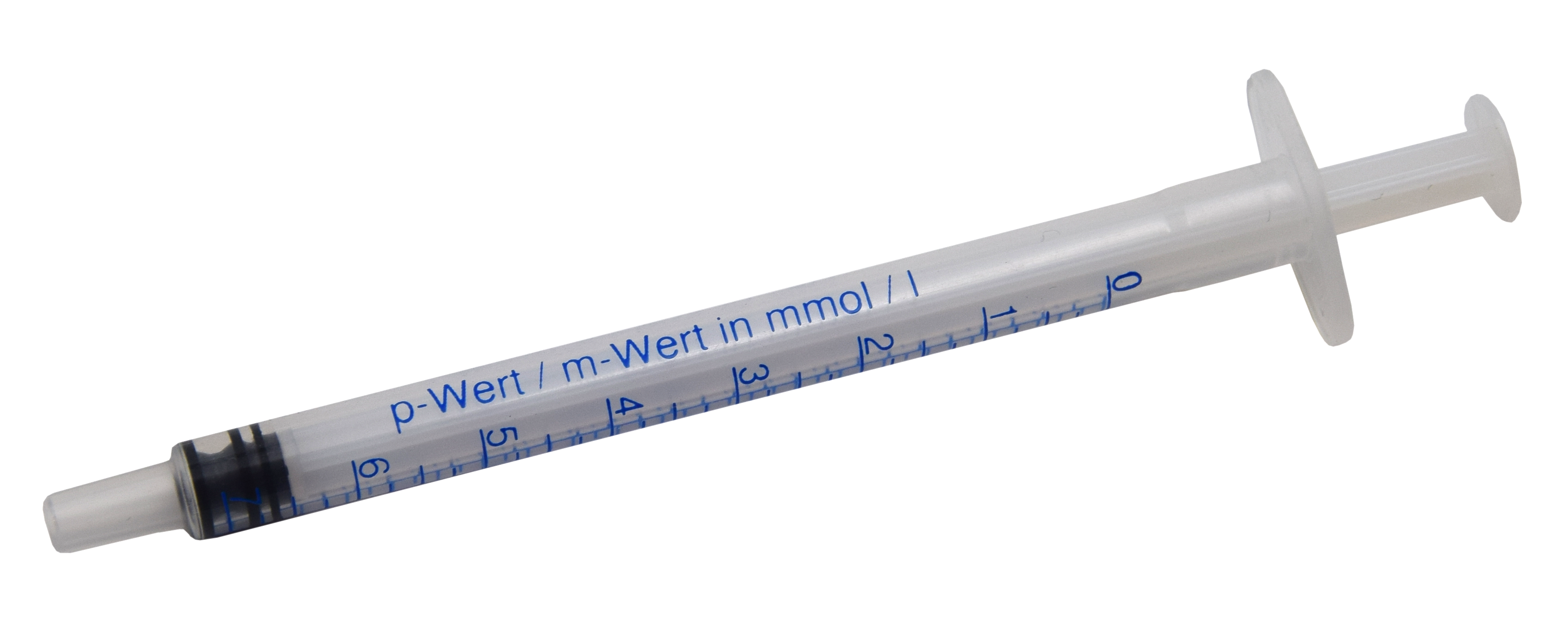 Pipette 0-20° dH 0-7 mmol/l, transparente Messpipette mit Skala, frontale Ansicht, für DUROVAL Testbestecke