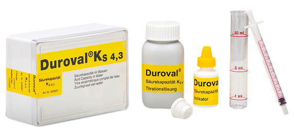 DUROVAL KS 4,3, Verpackungsinhalt mit Spezial-Verbindungsstopfen, für Routineüberprüfungen