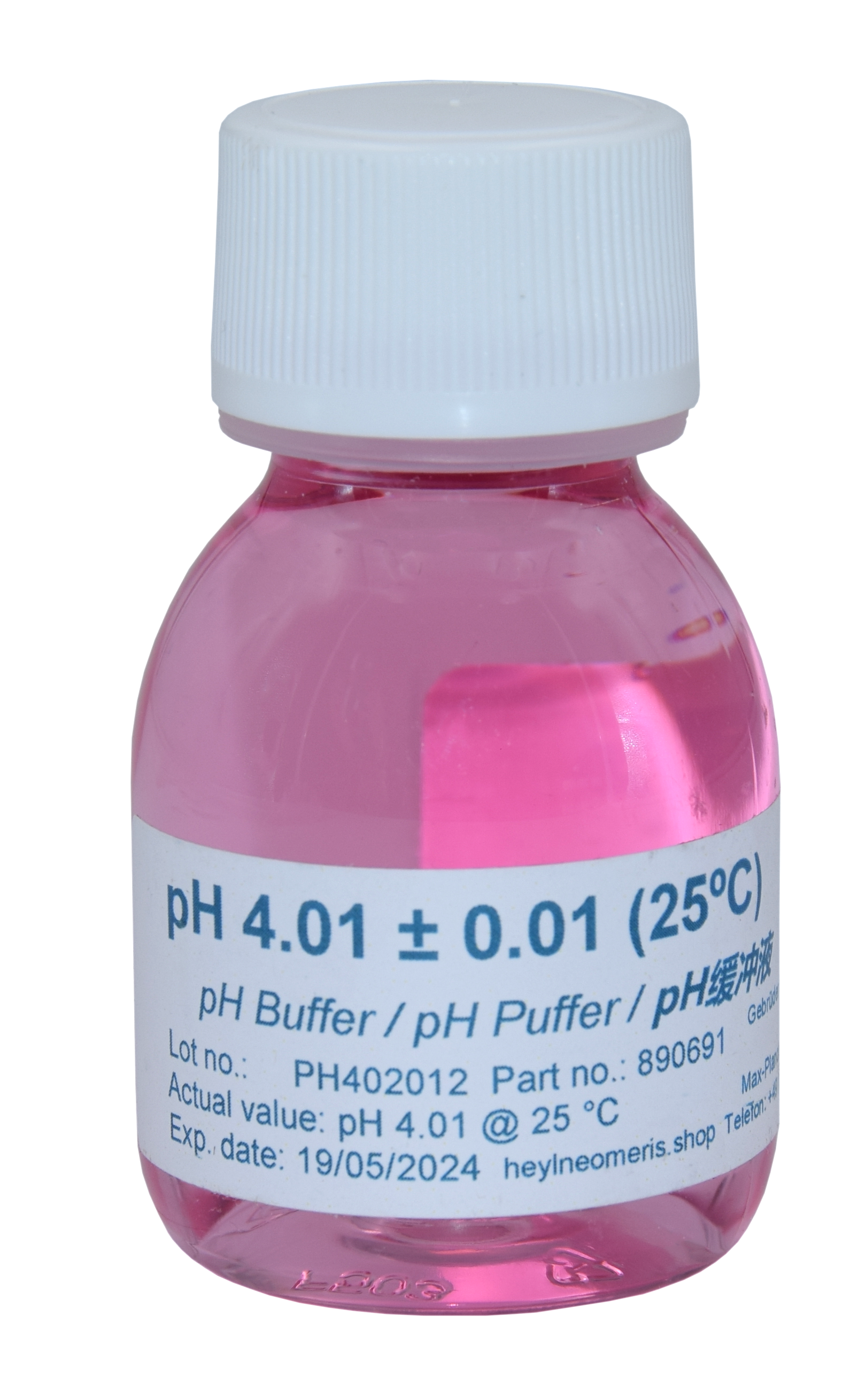 Neomeris pH-Pufferlösung pH 4.01 Neomeris Pufferlösung pH 4.01, rote 70 ml Flasche, kompakte Kalibrierlösung für pH-Elektroden