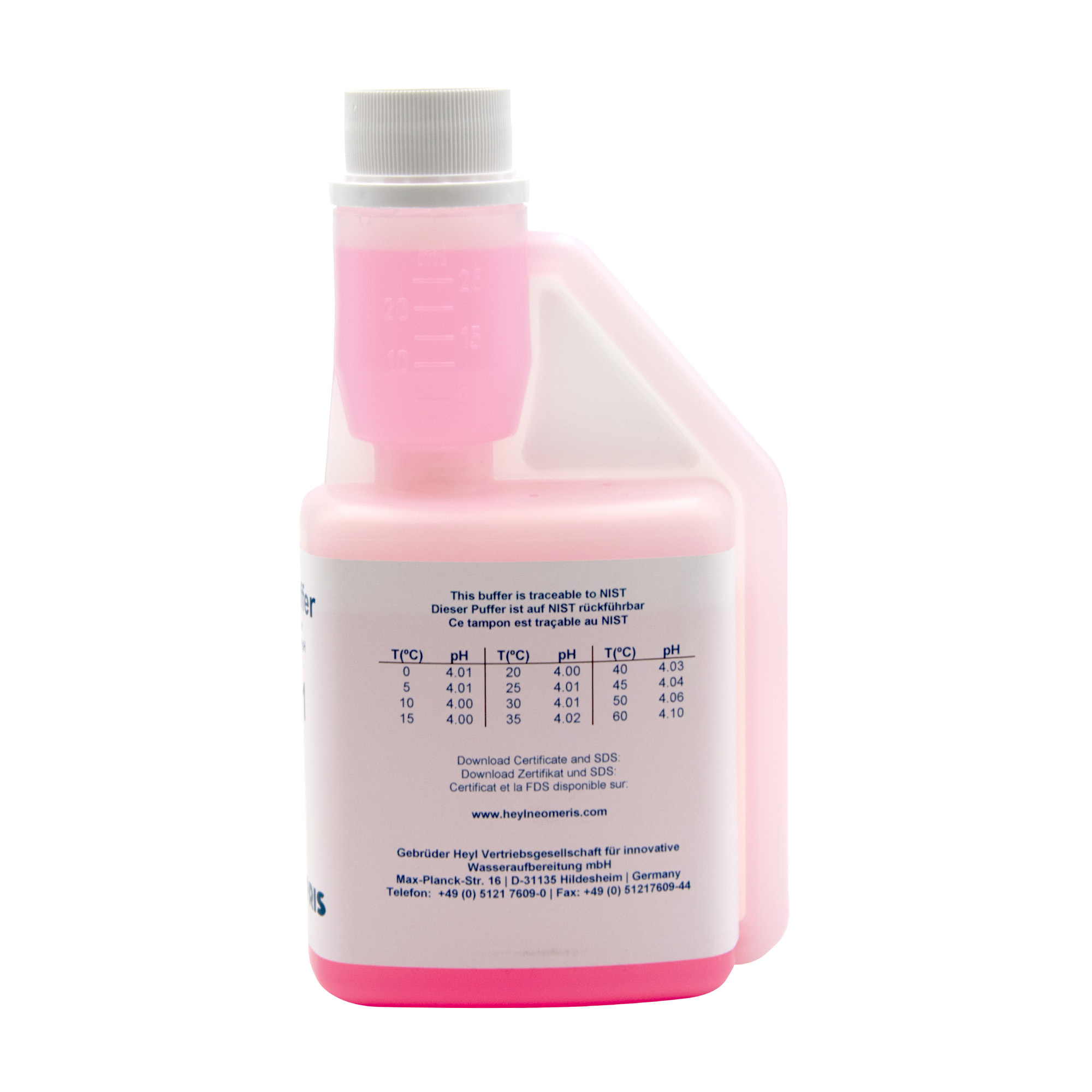 Neomeris Pufferlösung 250 ml, Detail Hygieneverschluss mit hinterer Ansicht