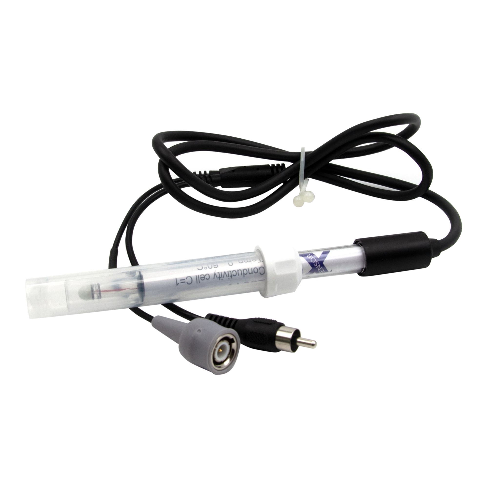 Leitfähigkeitsmesszelle 2301T für Professional pH, Leitfähigkeit, TDS, mV, Redox, Tem-peratur Handmessgeräte, Nahaufnahme der Elektrode, 1 Meter Kabel mit Anschlüssen für das Handmessgerät