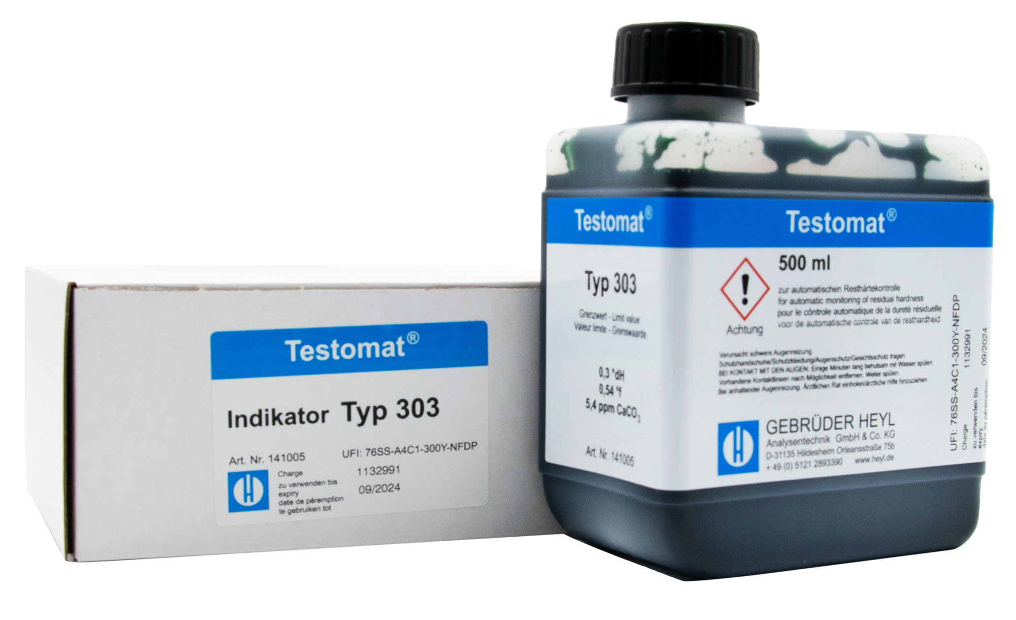 Testomat® 808 Indikator 303, 500 ml Flasche mit Verpackung