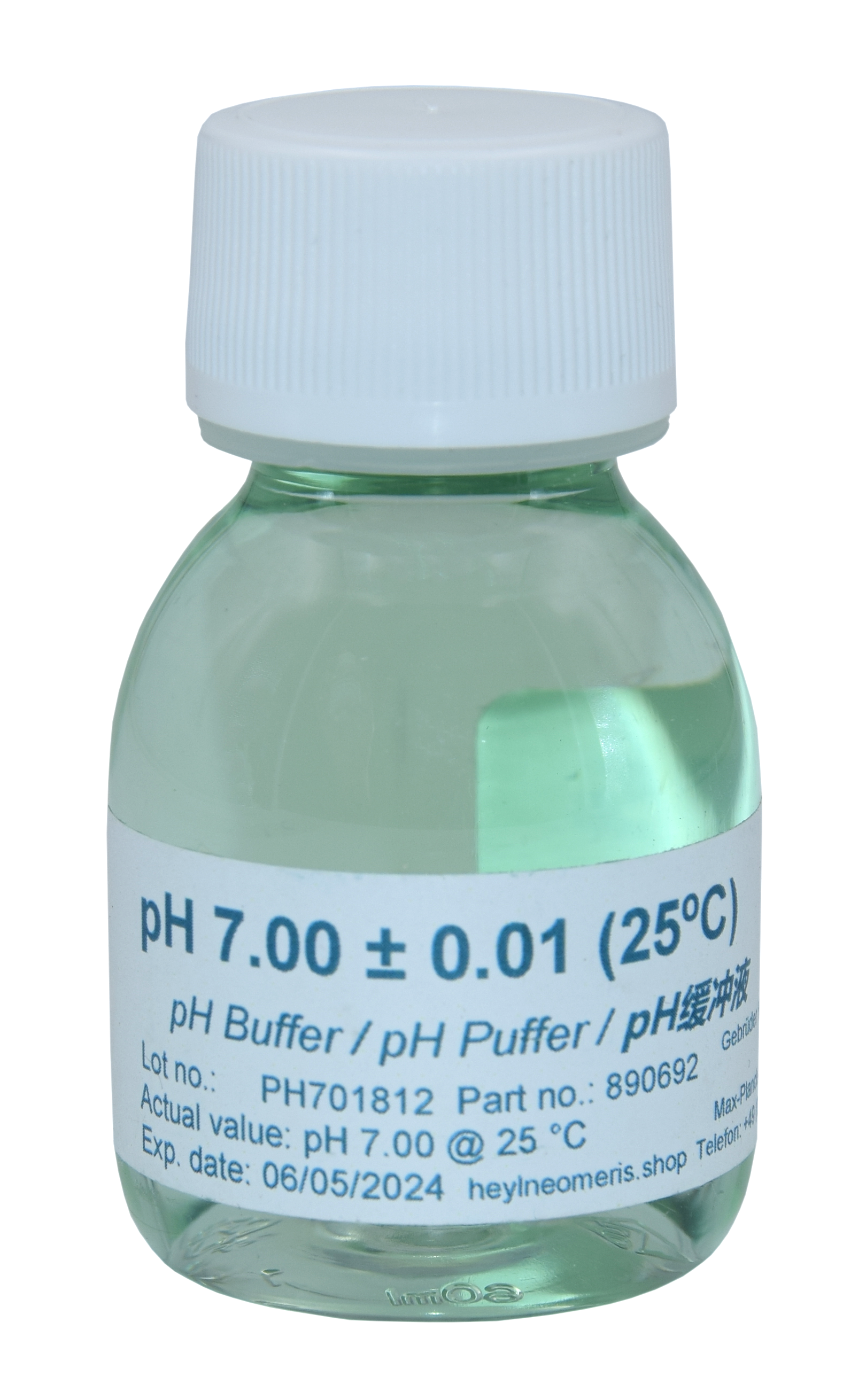 Neomeris pH-Pufferlösung pH 7.00 Neomeris Pufferlösung pH 7.00, 70 ml Flasche mit grünem Inhalt, Kalibrierlösung für pH-Elektroden, Neomeris Pufferlösung pH 7.00